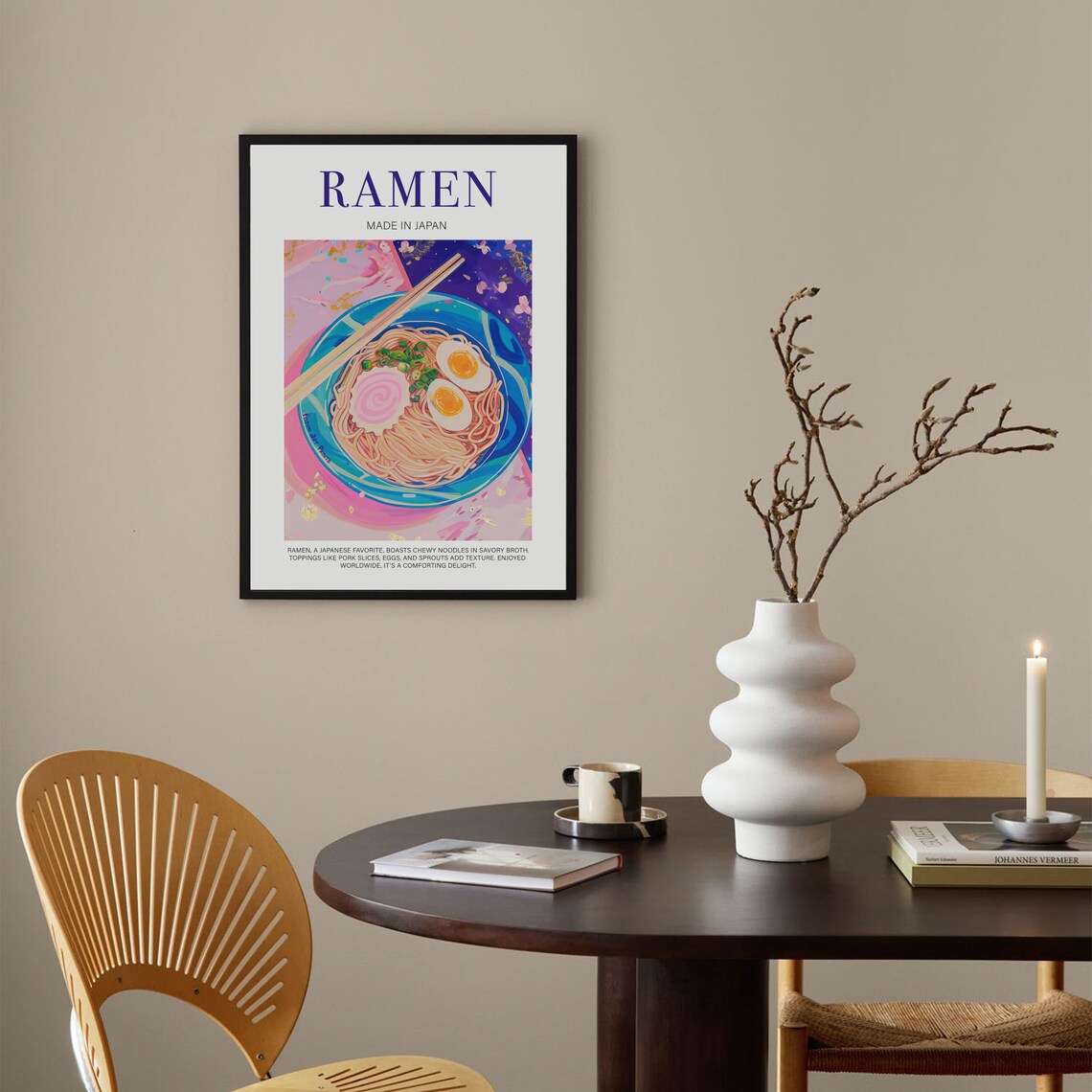 Ramen Made In Japan Colorful Noodle Bowl Food Illustration Poster - Image 4