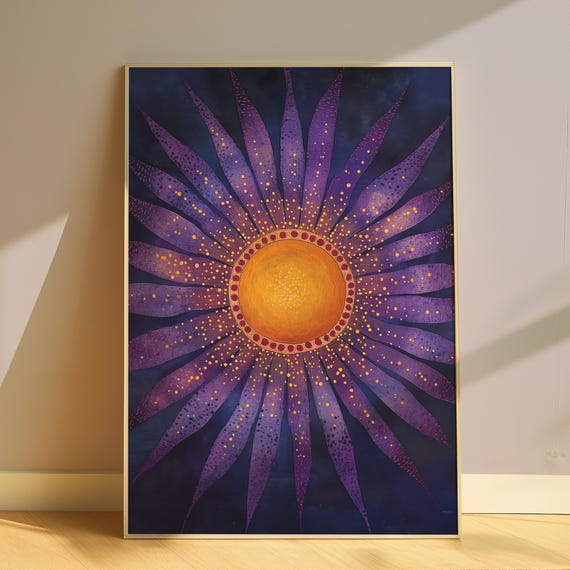 Boho Celestial Abstract Sun Astrology Art Print
