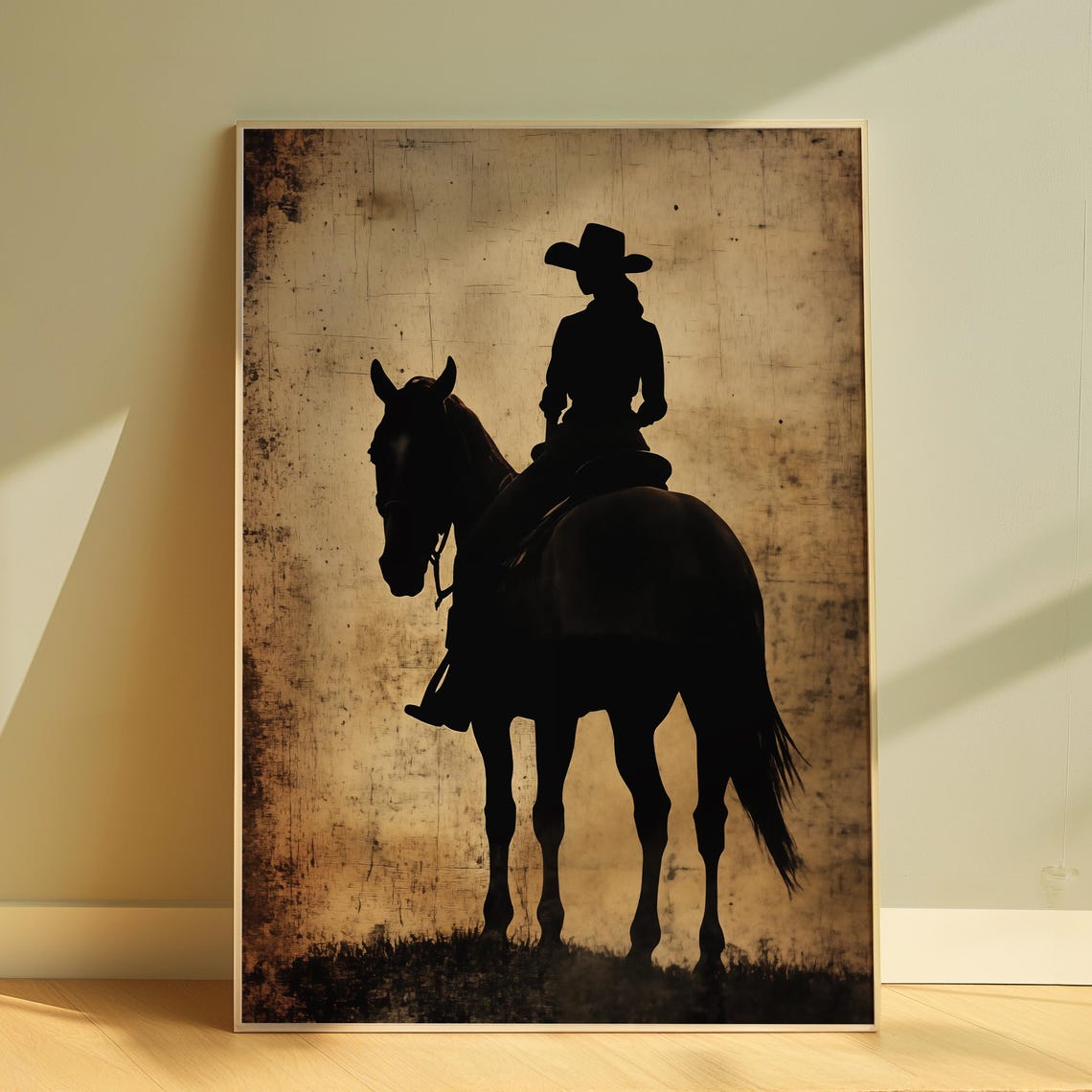 Vintage Cowgirl Western Poster, Office Wall Decor