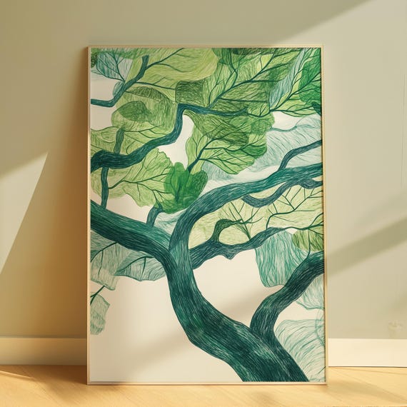 Hand Drawn Botanical Tree Canopy Art Print