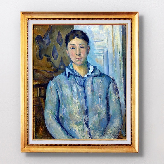 Paul Cezanne Madame Cezanne in Blue 1890 Seated Portrait Poster