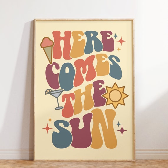 Retro Groovy Wall Print Inspirational Print Trendy Poster Cute Print Wall Art Wall Decor Retro Poster Poster Gift