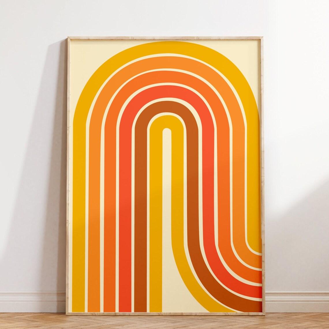 Retro Geometric Wall Art, Groovy Poster Print
