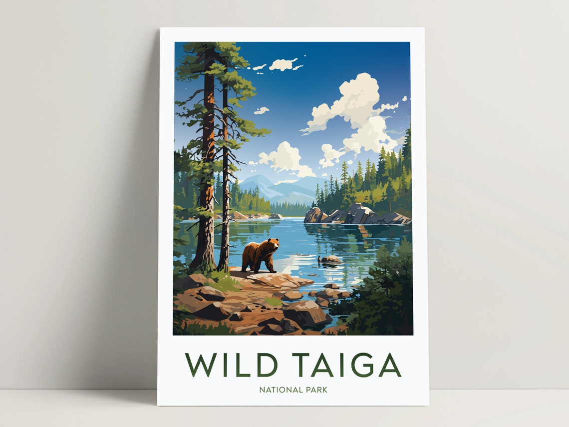 Wild Taiga Poster Wild Taiga Print Wild Taiga National Park Travel Poster Wild Taiga Gifts Ideas Finland Wall Art 051