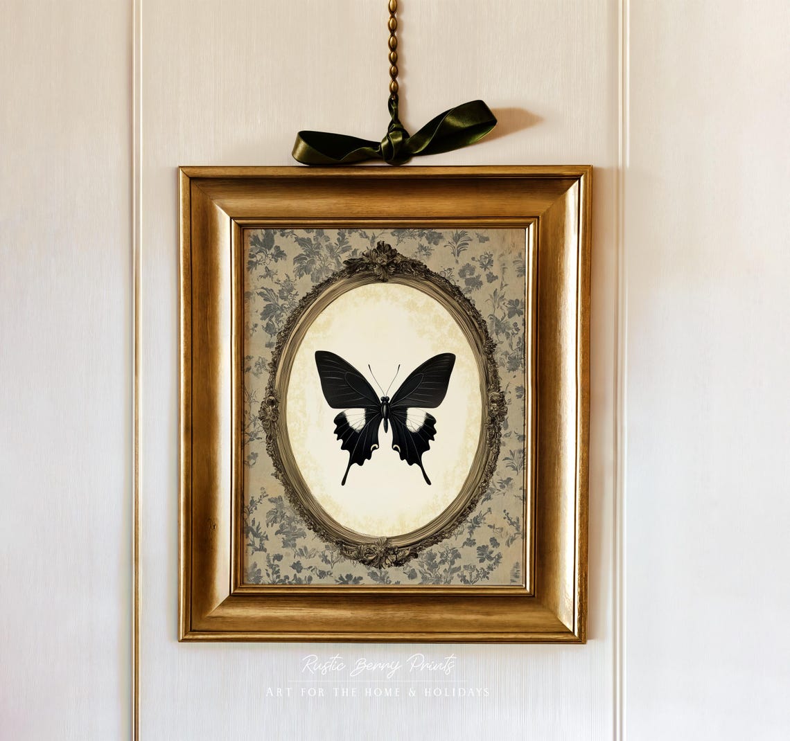 Vintage Butterfly Art Print Wall Art Wall Decor Cottagecore Wall Art - Image 2