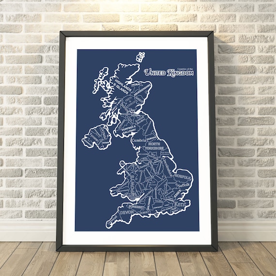Counties Of The Map Capturing A Memory Travel Prints And Gifts By Tabitha Mary