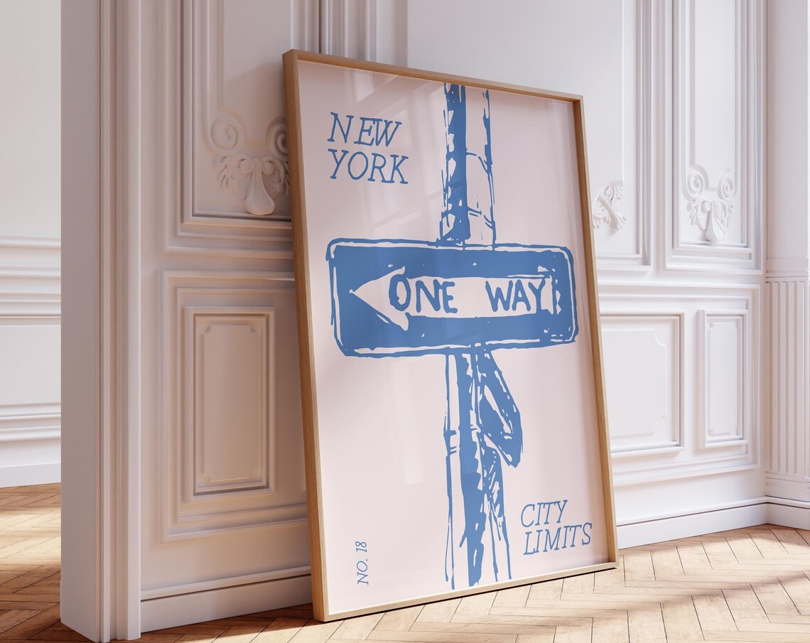 New York Vintage NYC Travel Poster, Minimalist