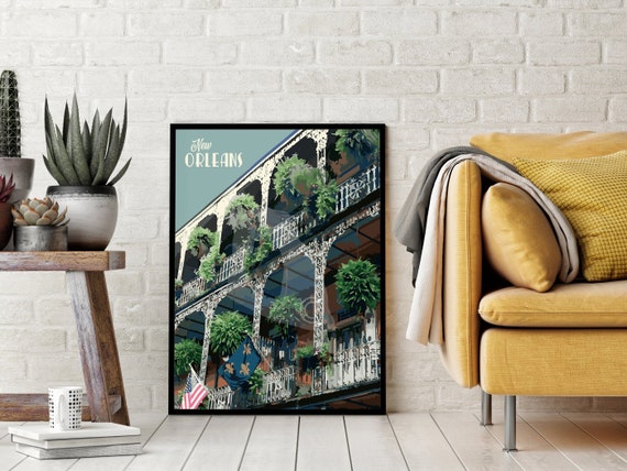 New Orleans Vintage Style Travel Poster
