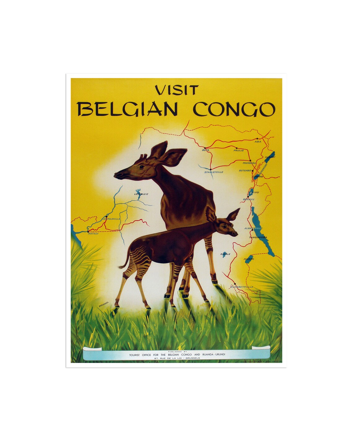 Congo Art Africa Travel Poster African Print Xr2226a