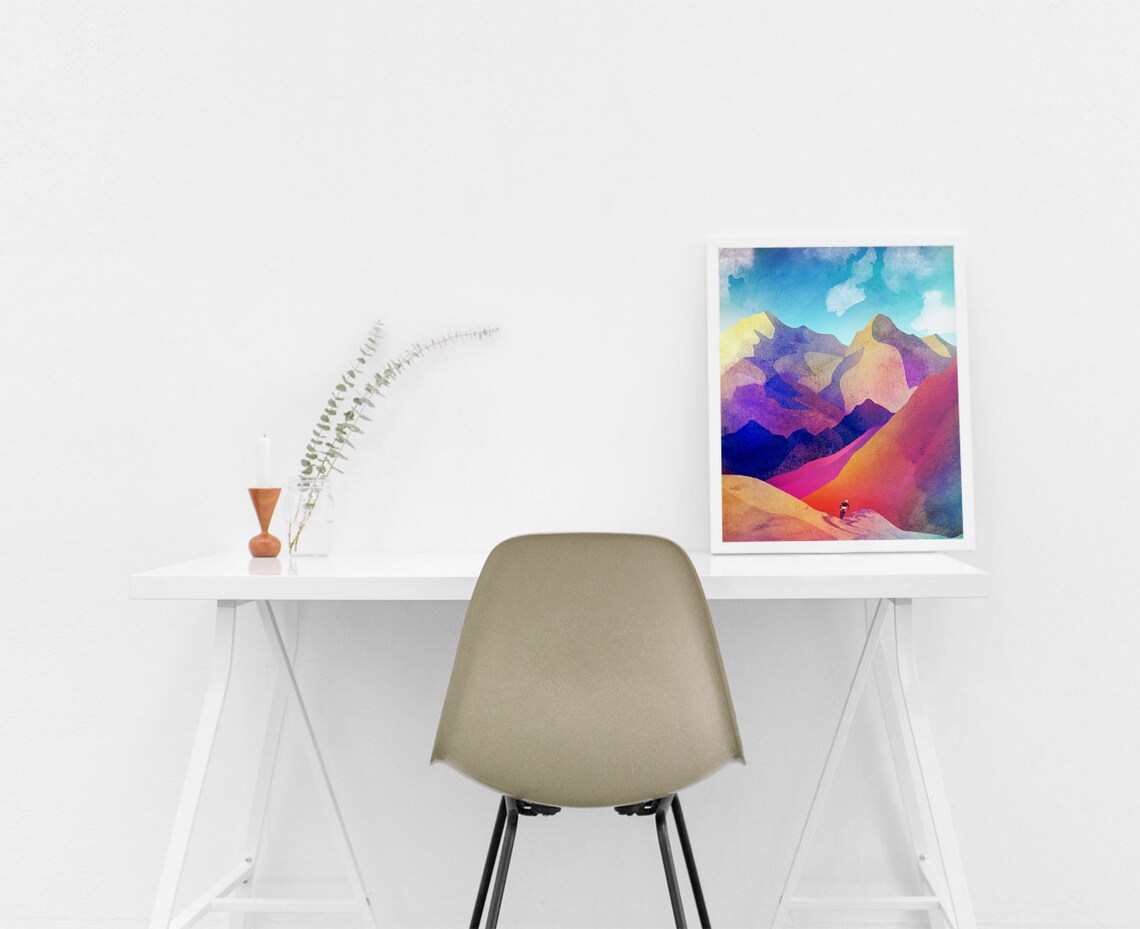 Landscape Mountain Print Mountain Biking Art Decoration For Home Or Office - Image 4