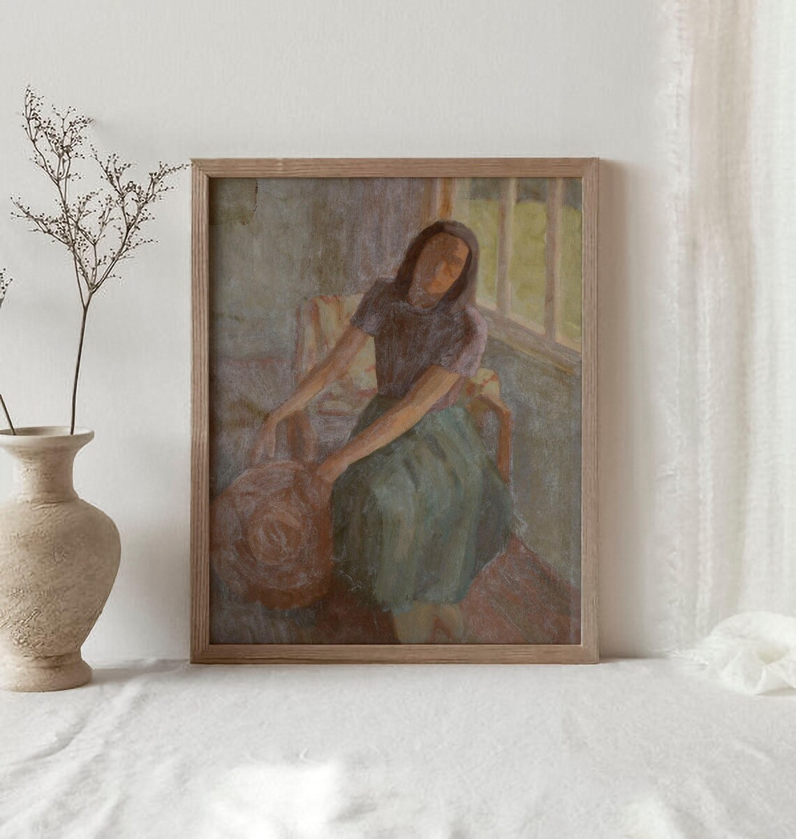 Abstract Woman Portrait, Vintage Oil Painting Art Print - Image 3