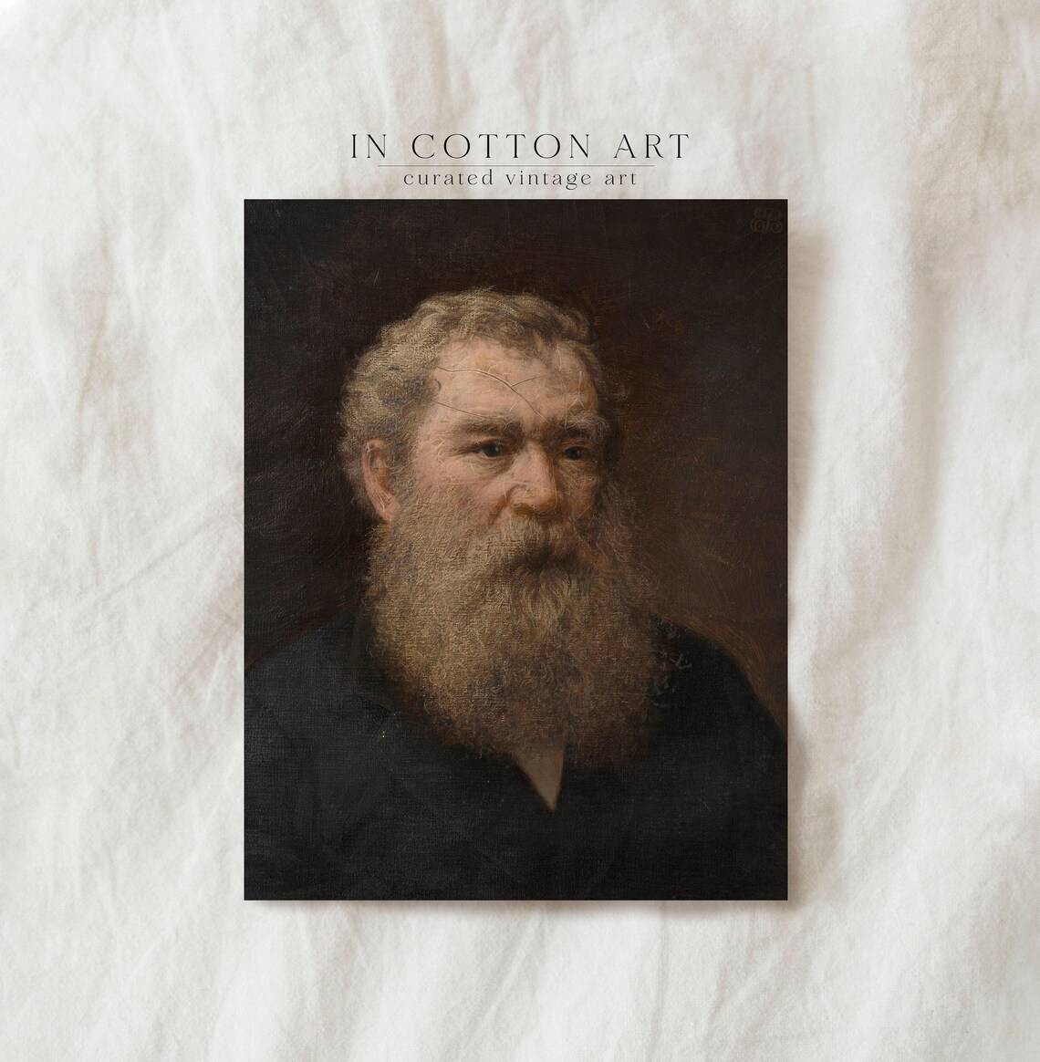 Classic Portrait of a Man, Vintage European Art Print