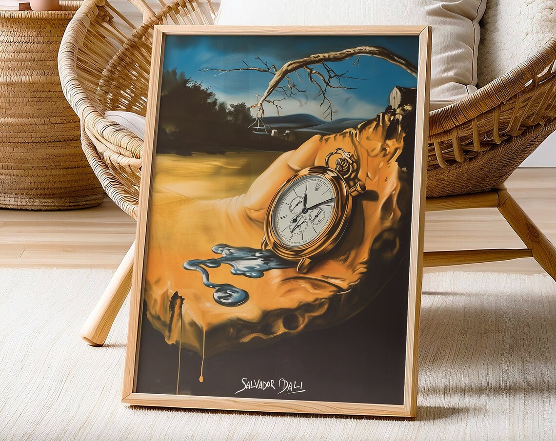 Salvador Dali Surrealist Melted Clock Art Print