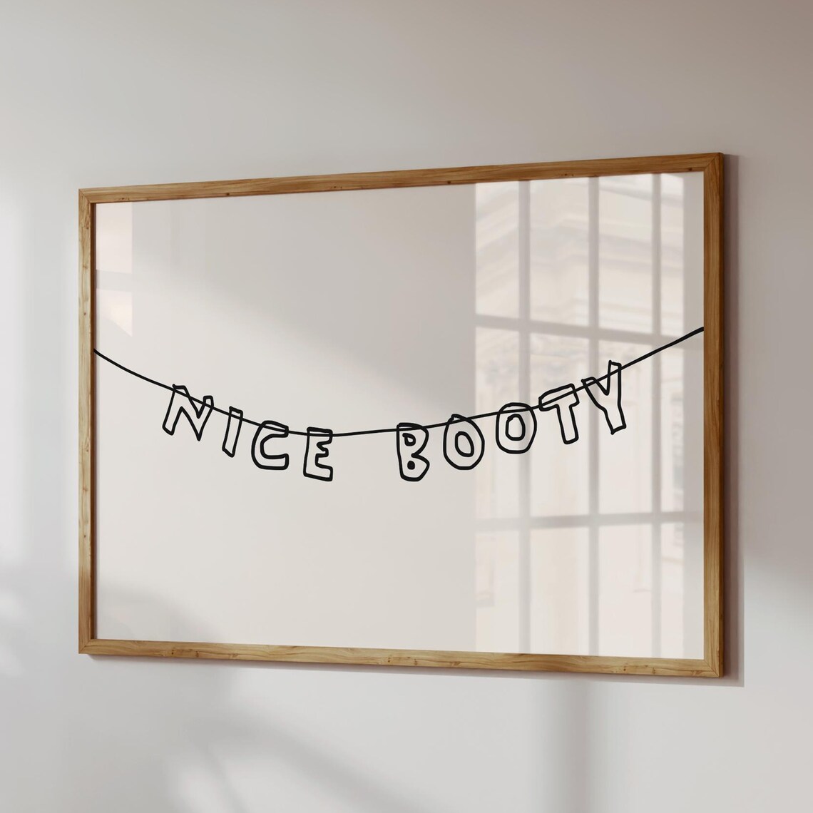 Funny Bathroom Nice Booty Letter Banner Art Print