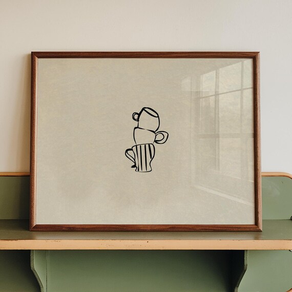 Coffee Cup Minimalist Kitchen Decor Art Print