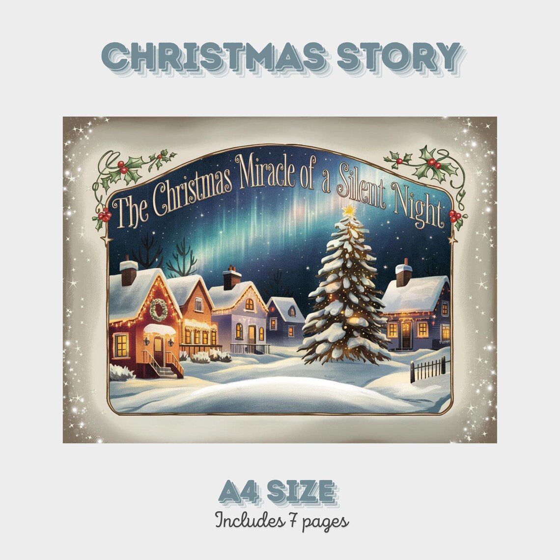 The Christmas Miracle of a Silent Night Childrens Story Book Print - Image 2