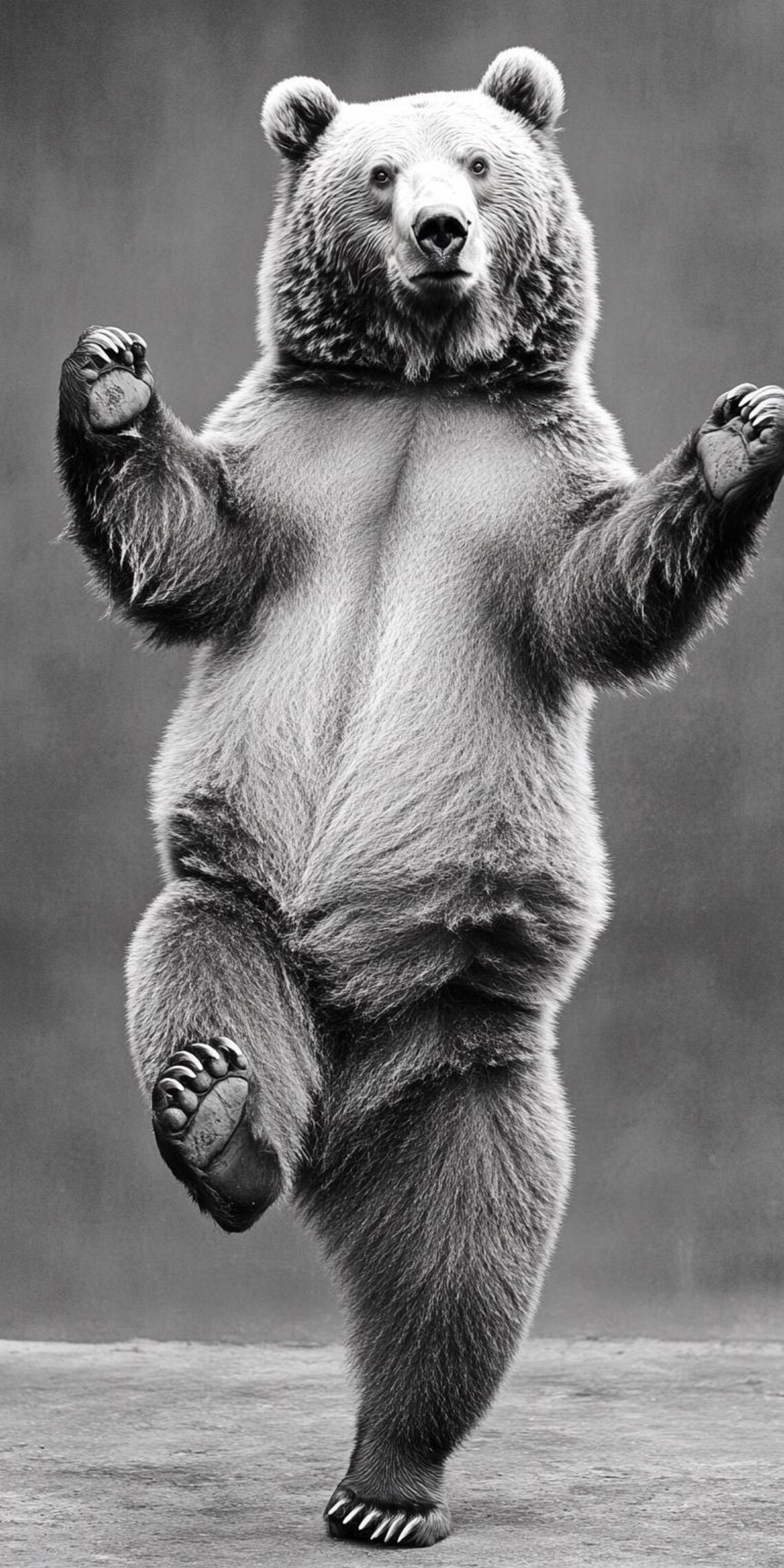 Dancing Bear Humorous Animal Print, Bear Decor