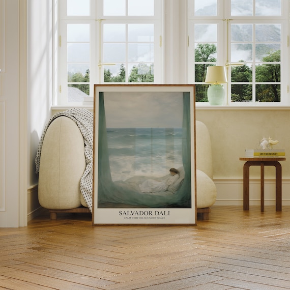 Salvador Dali Calm With The Sound Of Waves Reclining Woman Art Poster