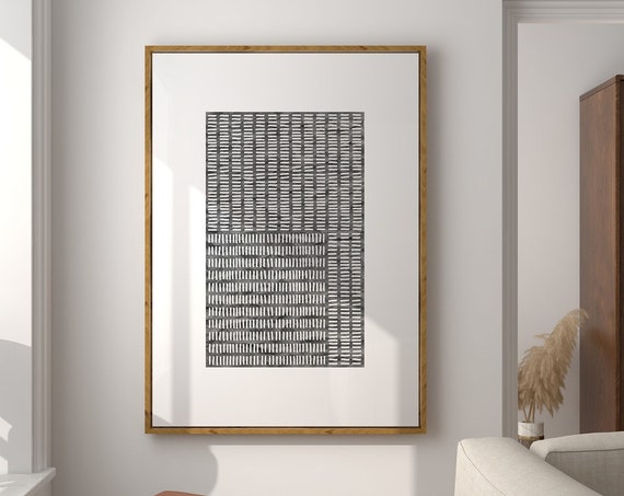 Modern Grey Abstract Minimalist Poster, Japandi Style