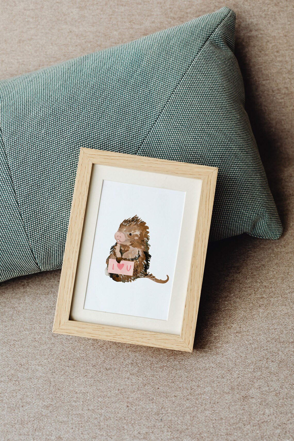 Porcupine Love Art Print, Valentine's Day Cute Animal - Image 2