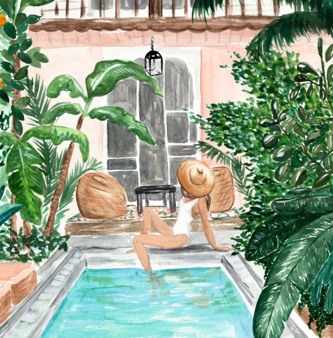 Moroccan Dream Art Print, Tropical Summer Decor