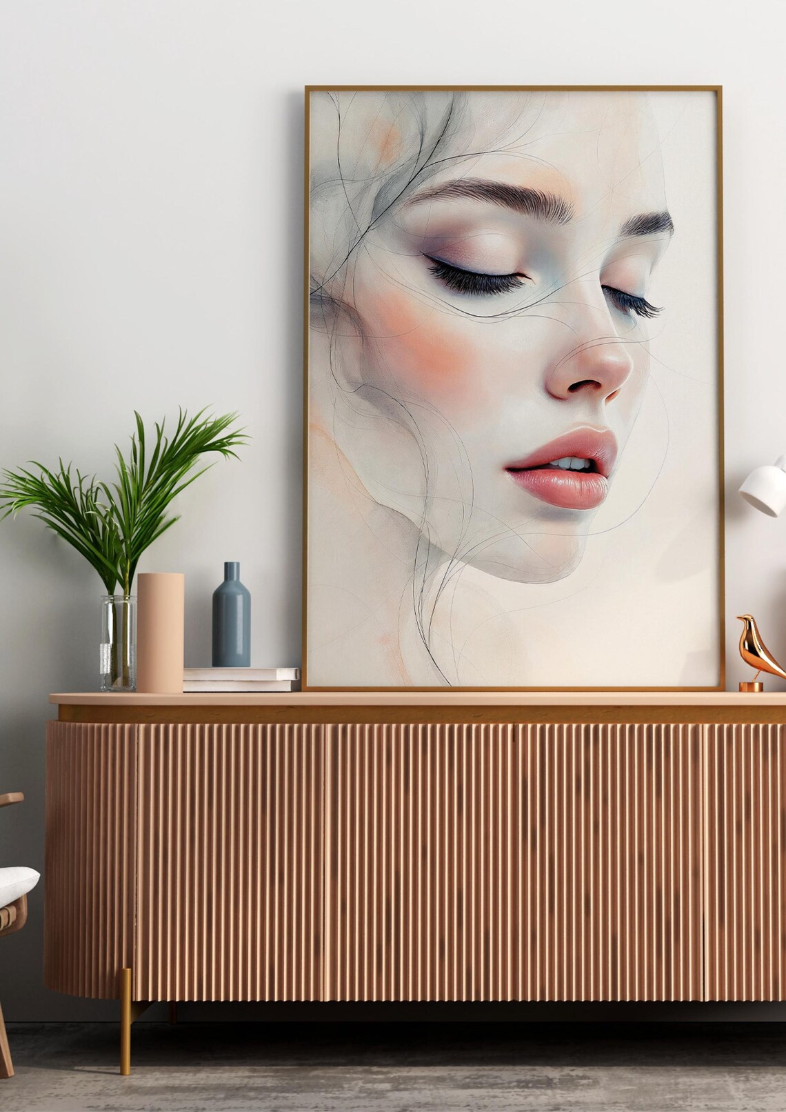 Ethereal Flow Minimalist Abstract Portrait - Image 2