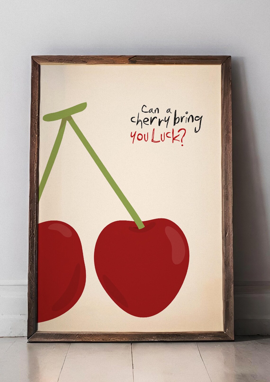 Can A Cherry Bring You Luck, Minimalist Poster - Image 3