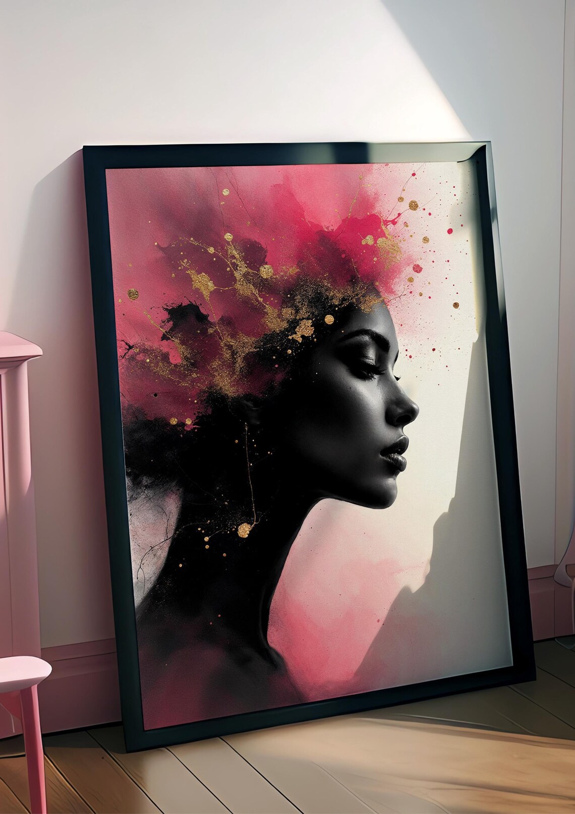 Elegant Minimalist Portrait, Female Silhouette Art Print - Image 3
