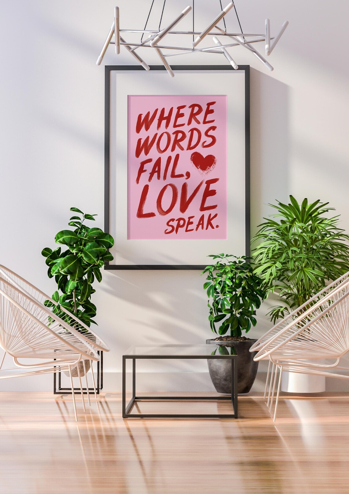 Where Words Fail Love Speaks, Typographic Poster - Image 2