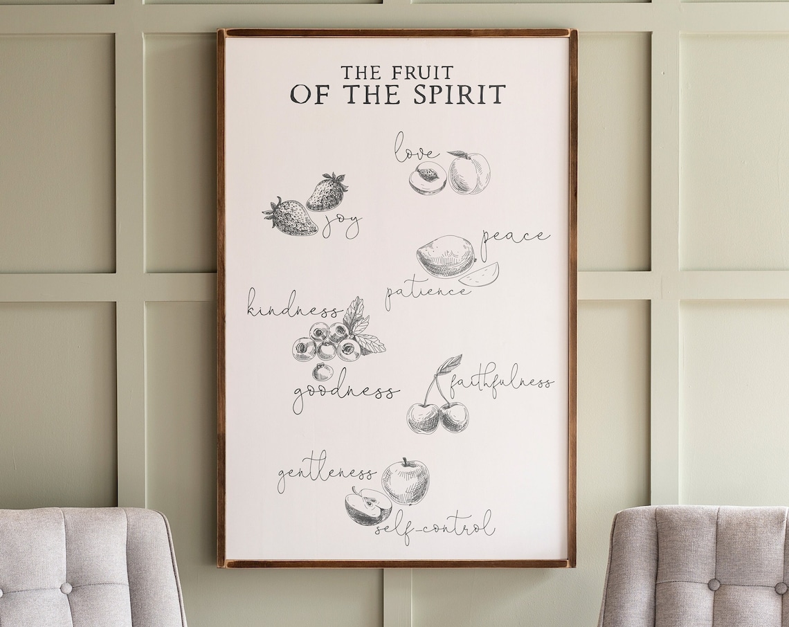 Fruit of the Spirit Galatians 5:22 Scripture Art Print