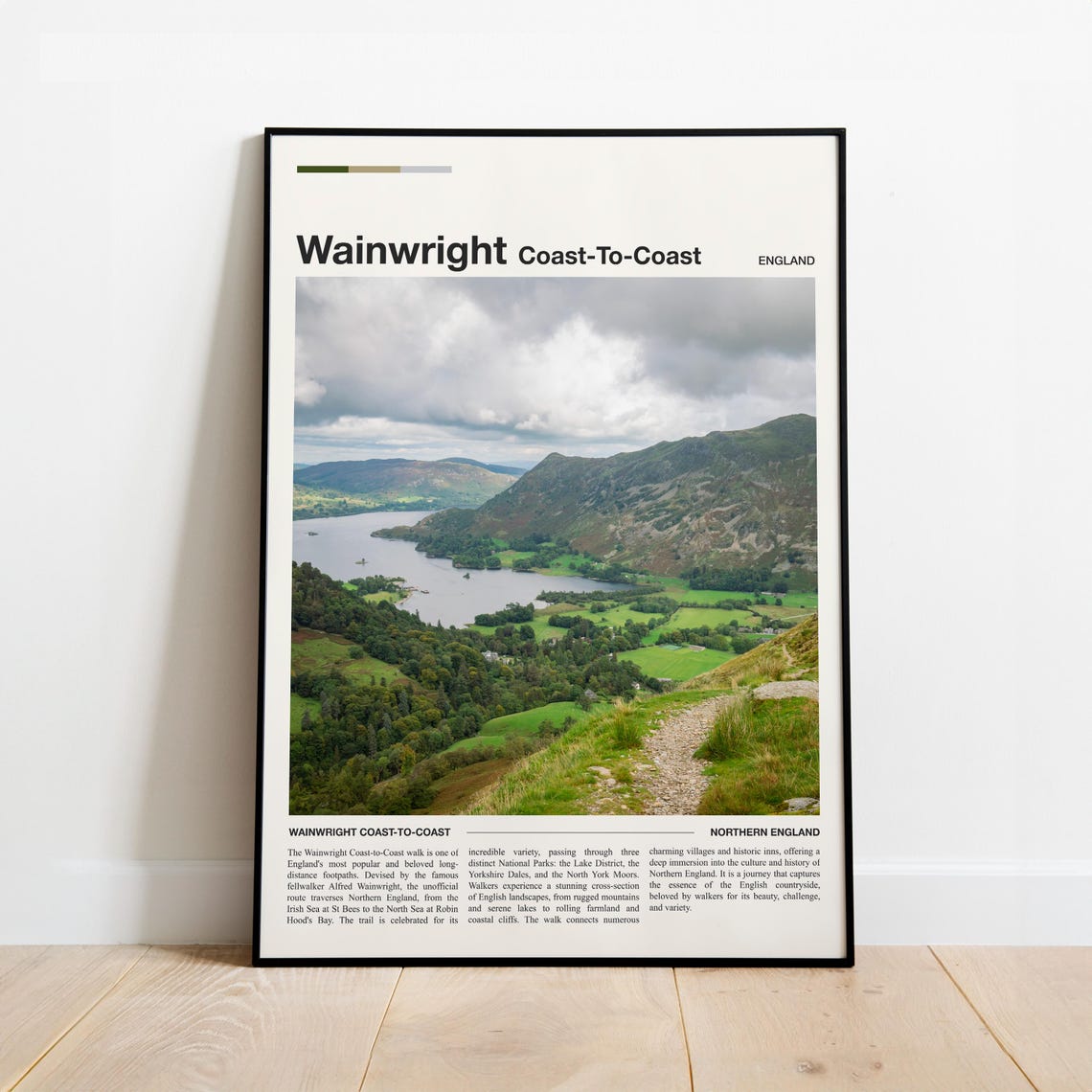 Wainwright Coast to Coast England Hiking Trail Travel Poster