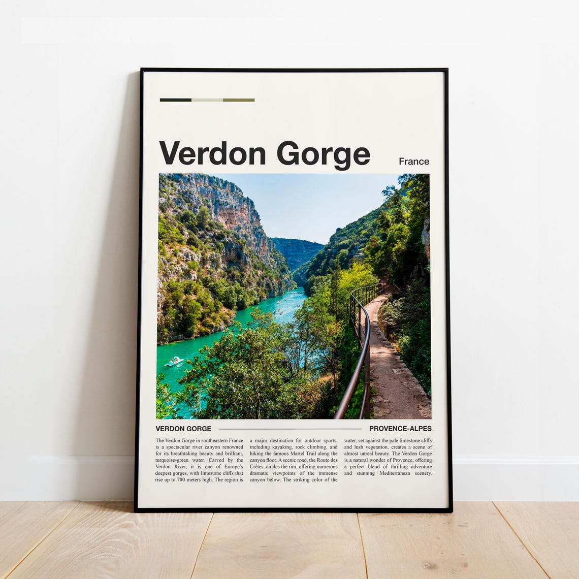 Verdon Gorge France Turquoise River Minimalist Travel Poster