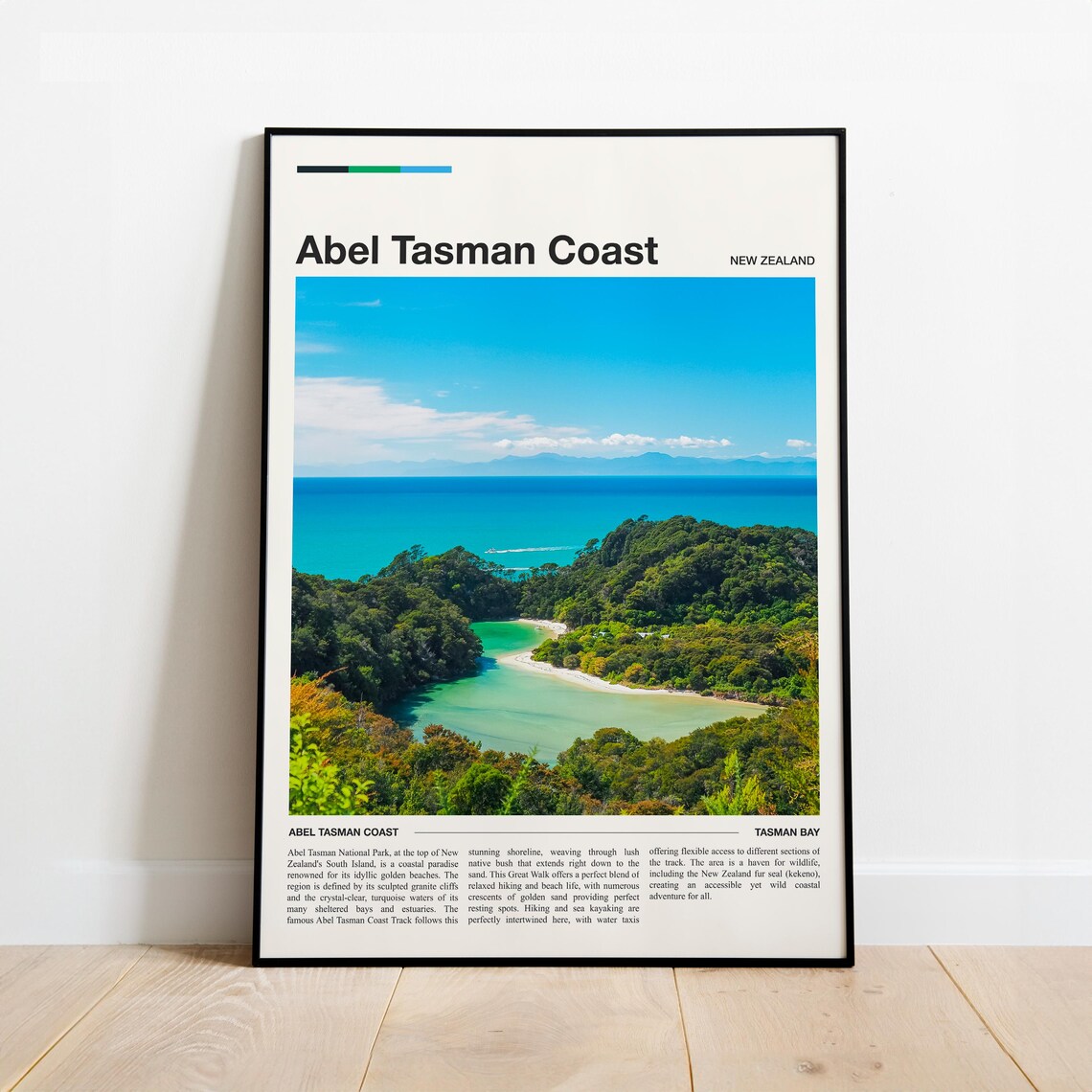 Abel Tasman Coast New Zealand Turquoise Bay Tasman Bay Travel Poster