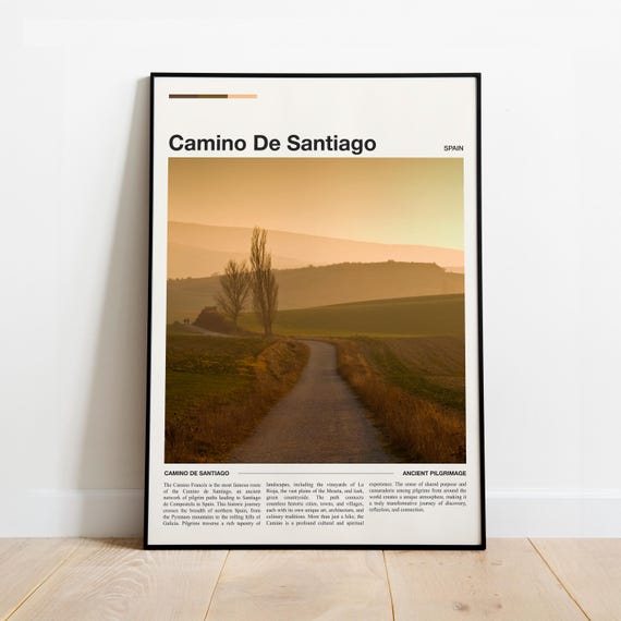 Camino De Santiago Poster Minimalist Travel Wall Art Print Or Physical