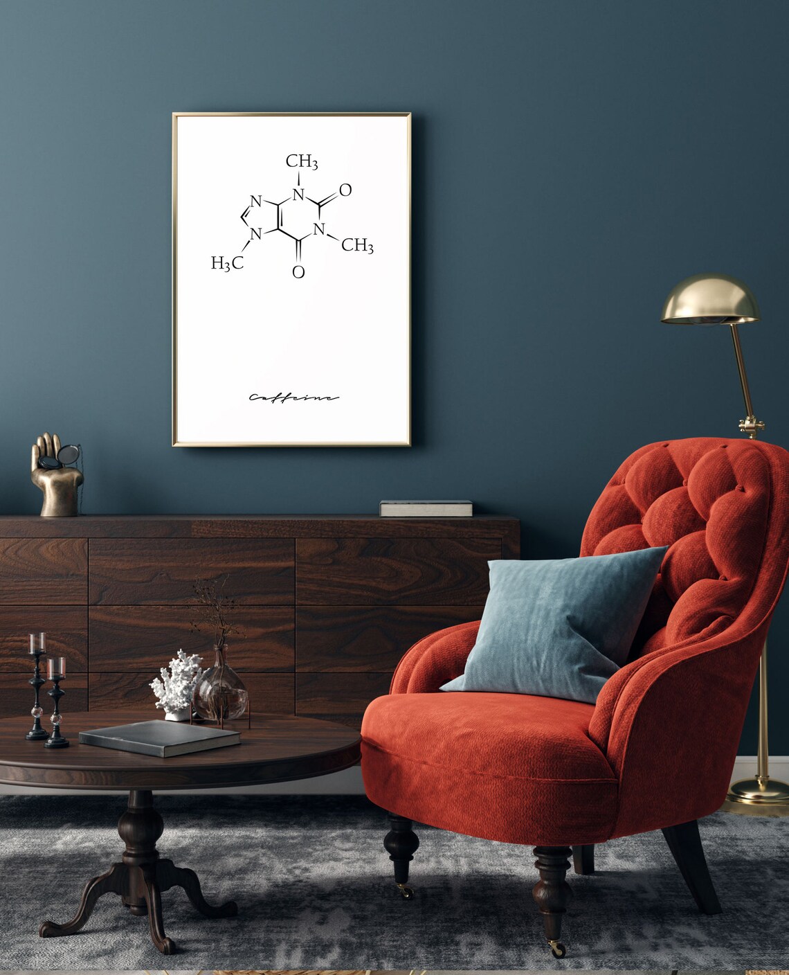 Caffeine Molecule Art Coffee Print Kitchen Wall Art Kitchen Decor Caffeine Print Science Poster Instant - Image 3