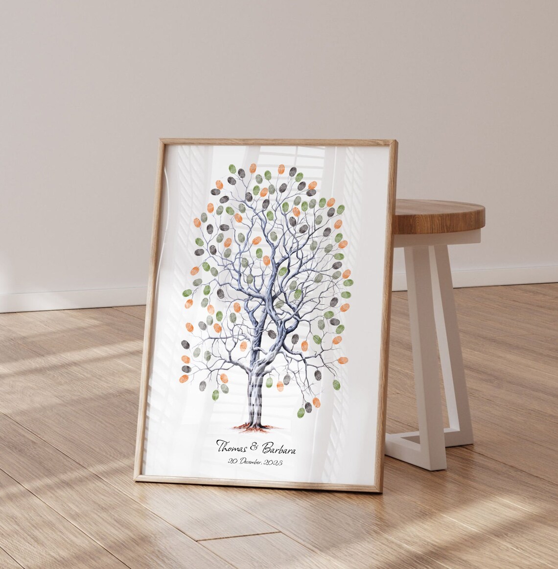 Personalized Tree Fingerprint Guest Book, Wedding Keepsake - Image 4