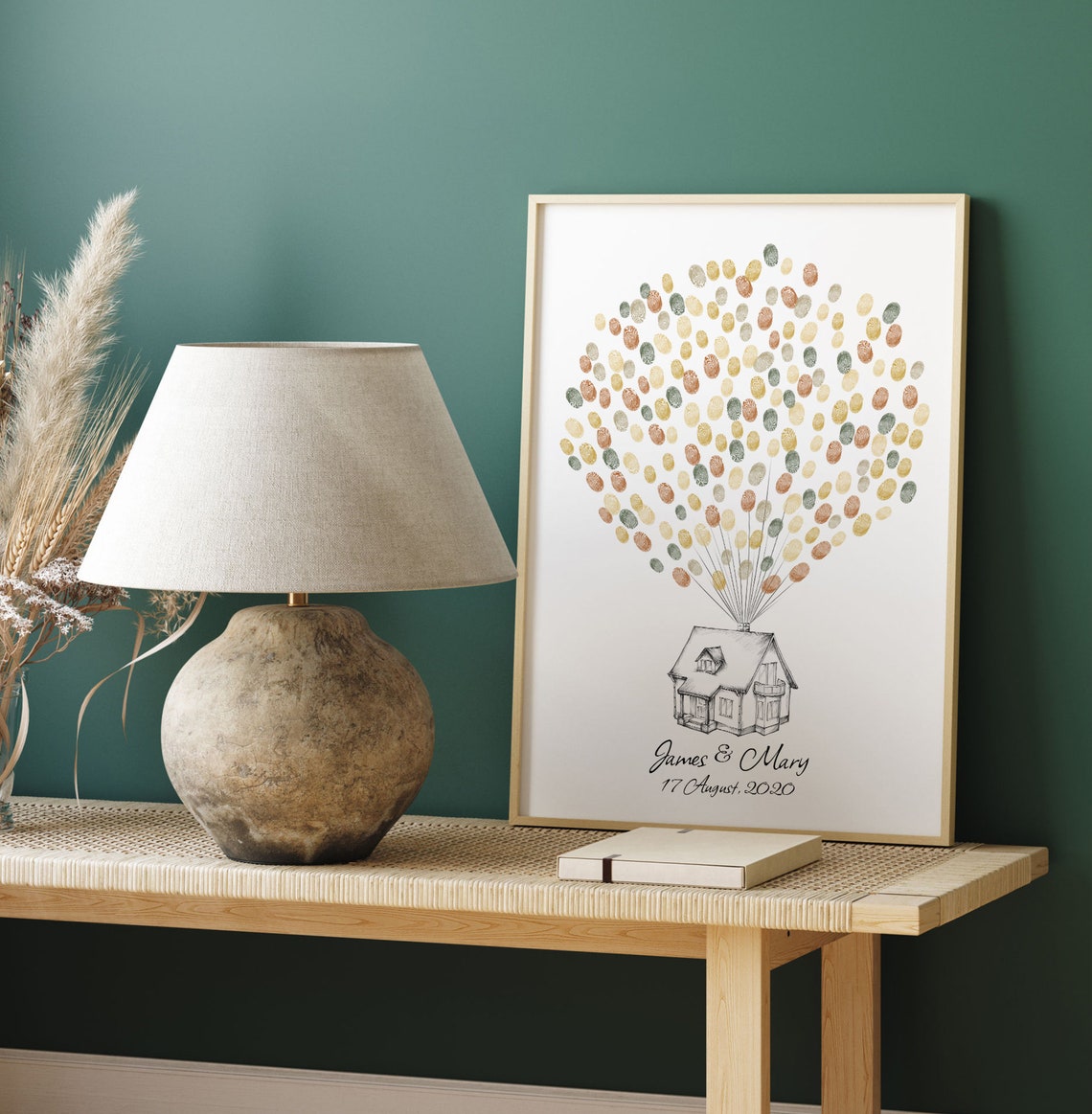 House Thumbprint Guest Book Wedding Fingerprint Art Print - Image 2