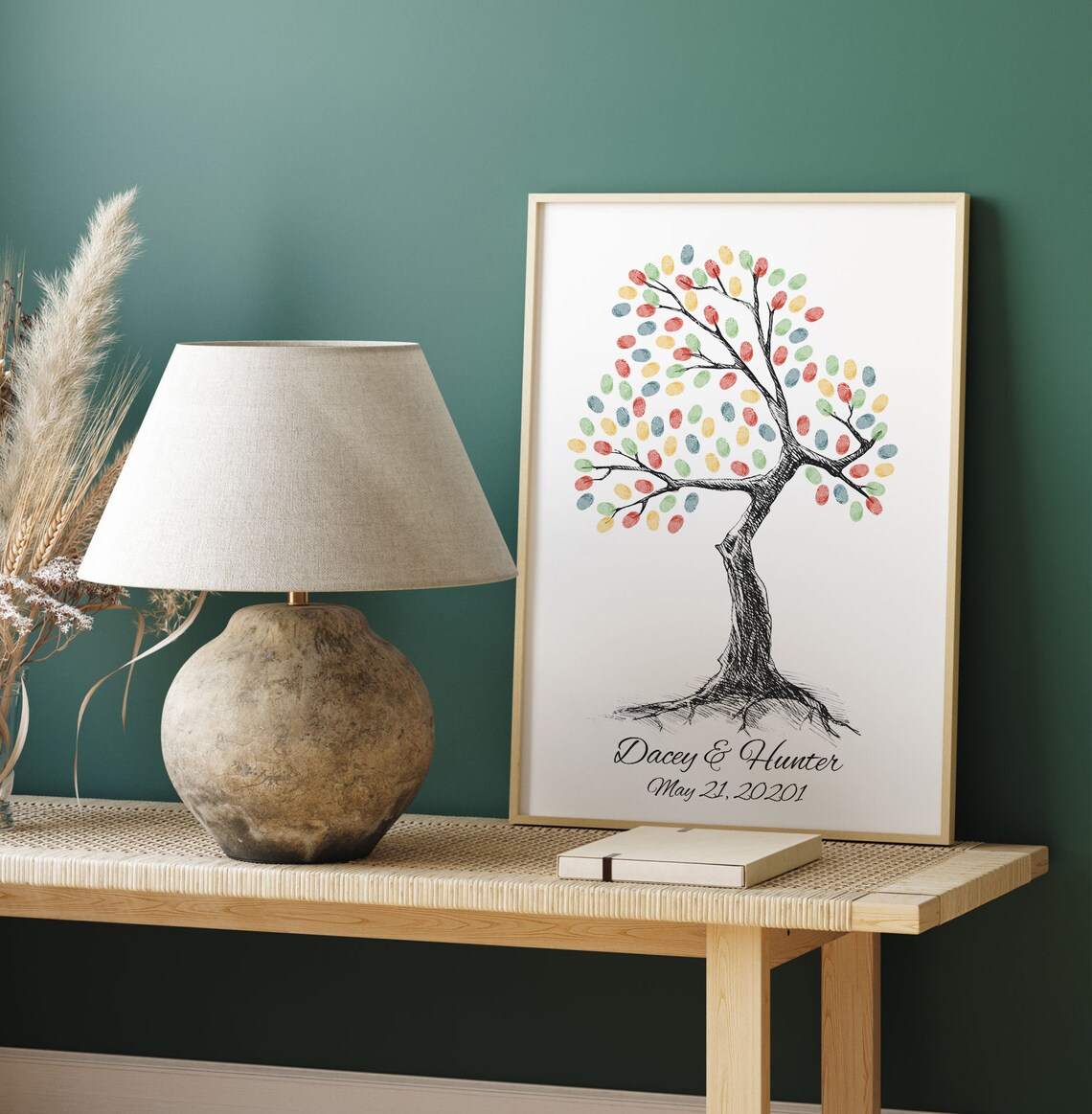 Sketch Fingerprint Tree Wedding Guest Book - Image 4