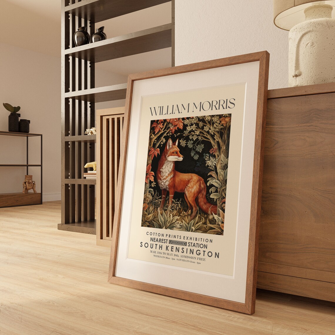 William Morris Fox Tapestry Style South Kensington Exhibition Poster - Image 2
