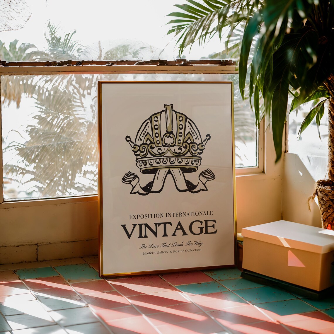 Vintage Boho Gallery Poster, Retro Kitchen Decor