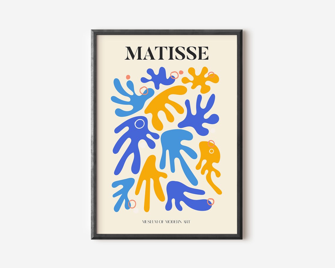 Henri Matisse Exhibition Poster, Boho Floral Garden Scenery