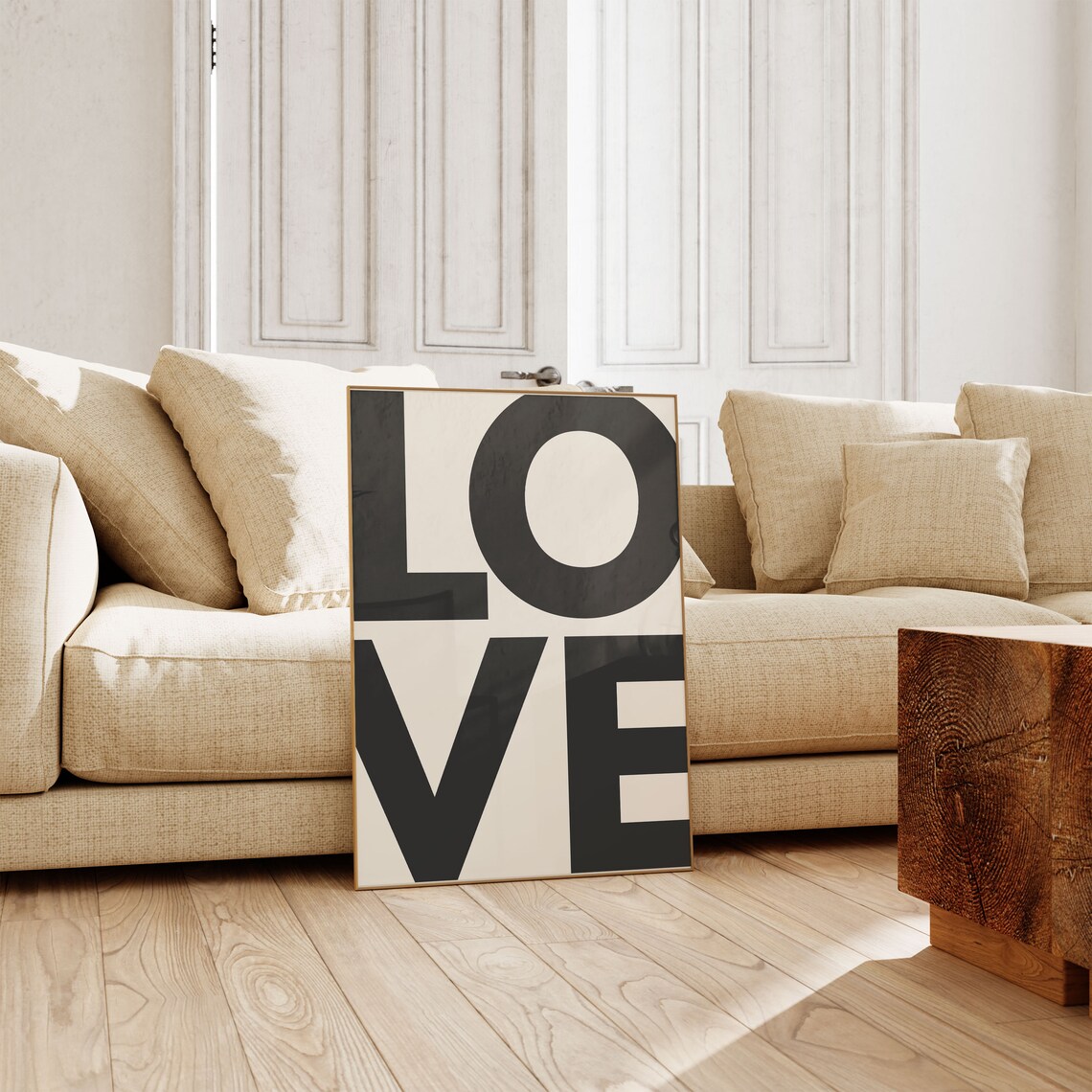 Love Bold Black Typography Minimalist Modern Word Art Poster - Image 4
