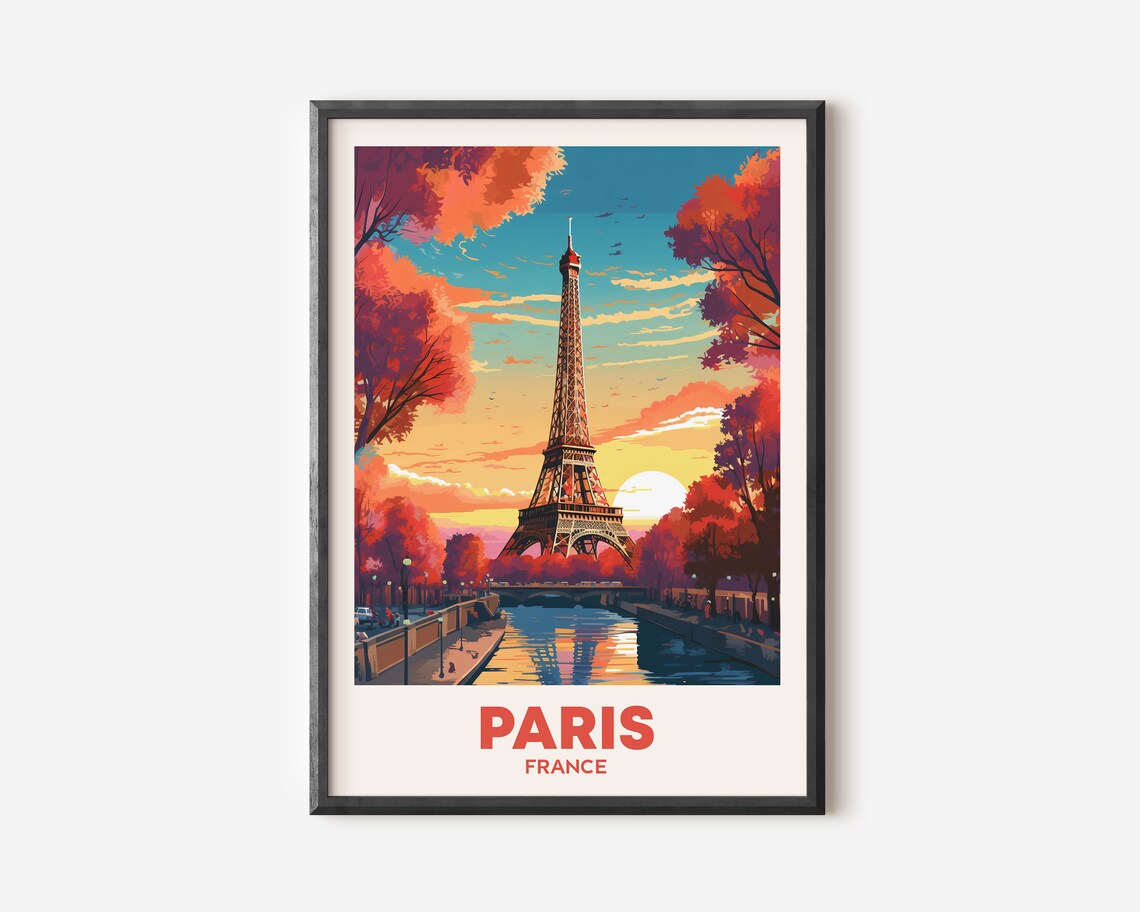 Paris France Travel Market, Modern Travel Art