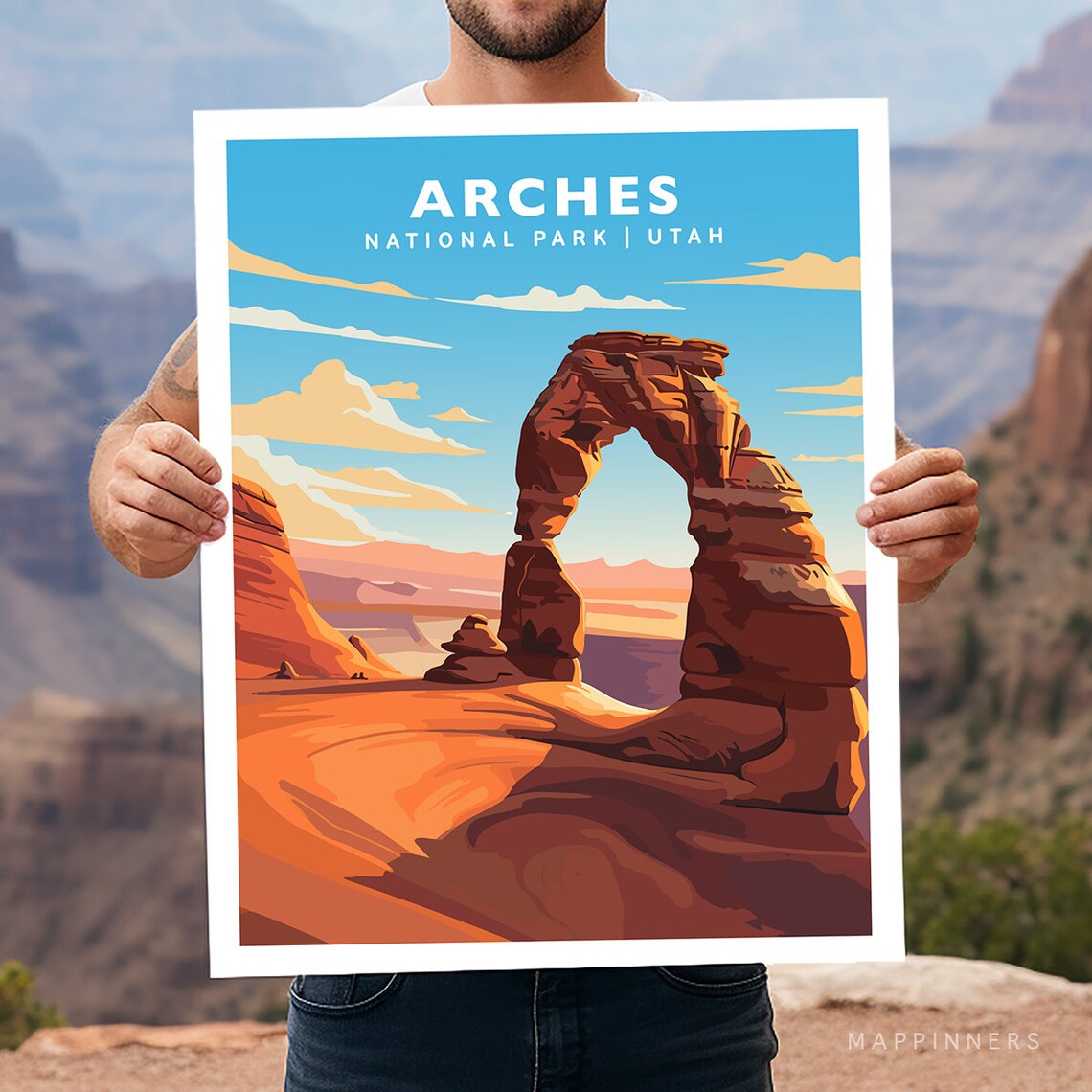 Arches National Park Utah Travel Poster, National Park