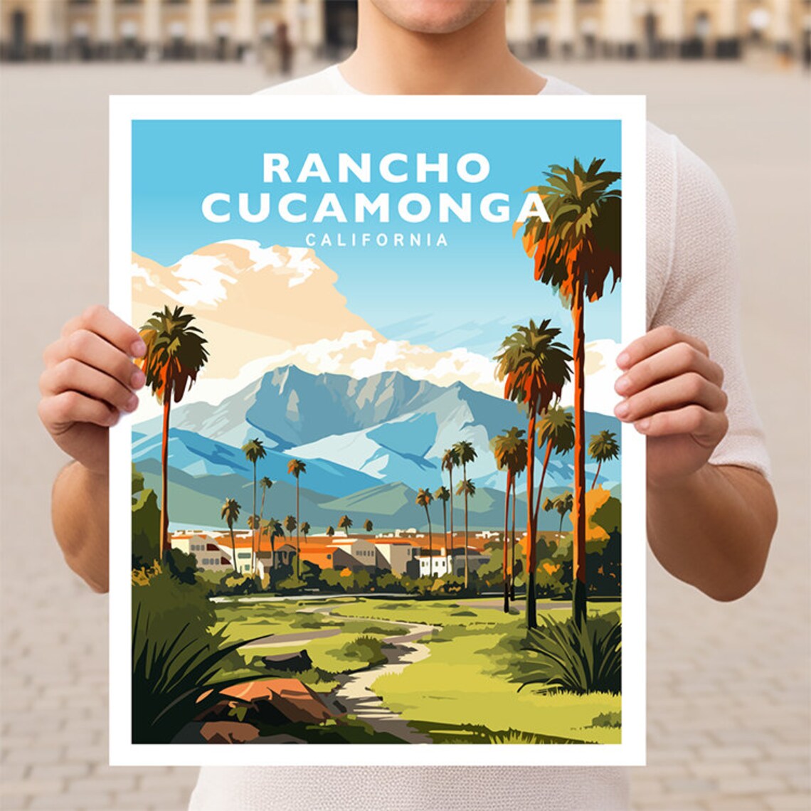 Rancho Cucamonga California Travel Poster, Wall Art