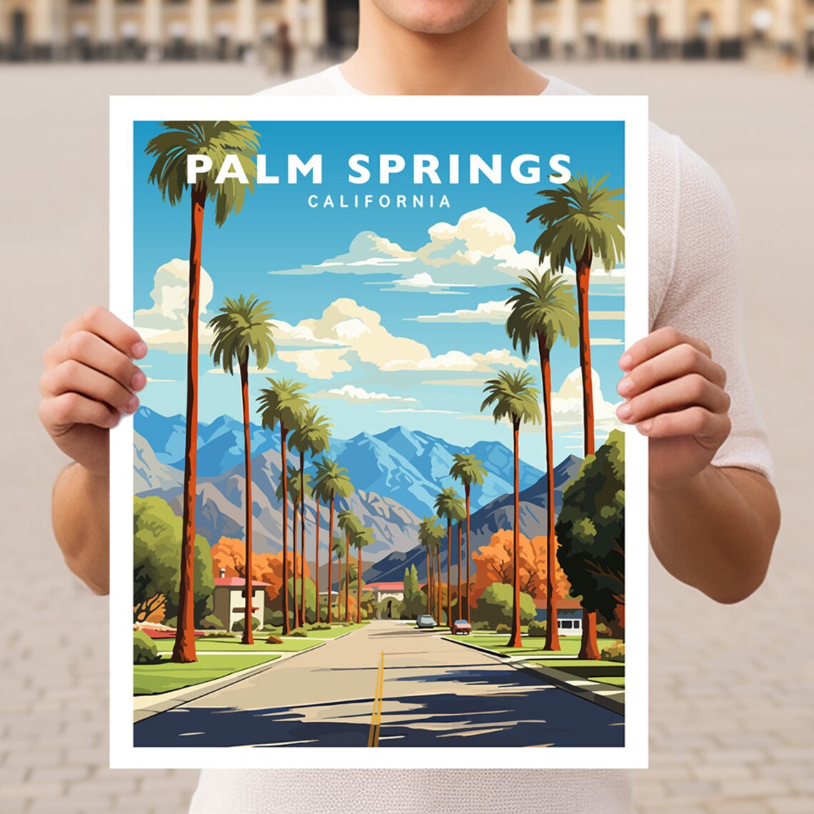 Palm Springs California Travel Poster, Wall Art Print