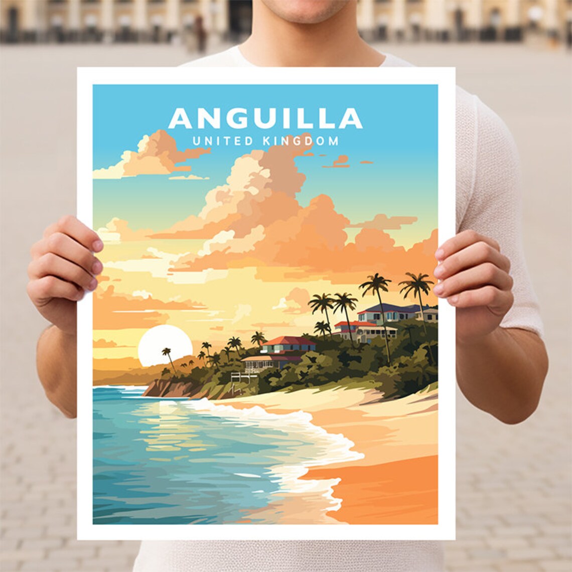 Anguilla UK British Caribbean Travel Poster