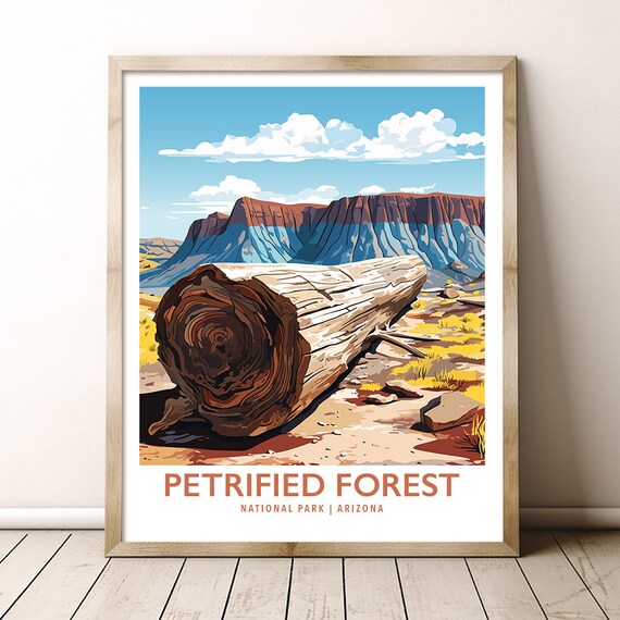 Petrified Forest National Park Arizona Painted Desert Log Travel Poster