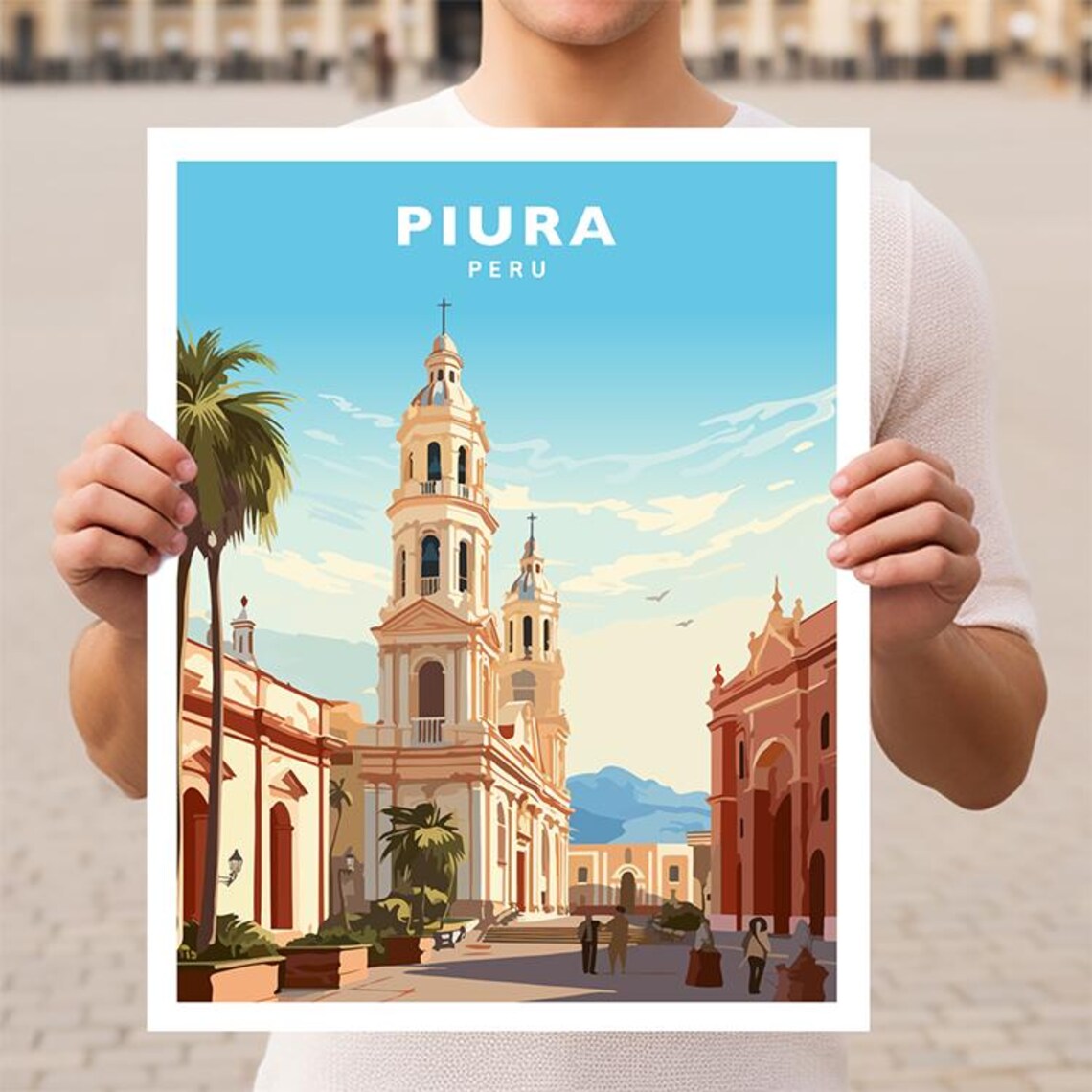 Piura Peru Travel Poster, South America Wall Art