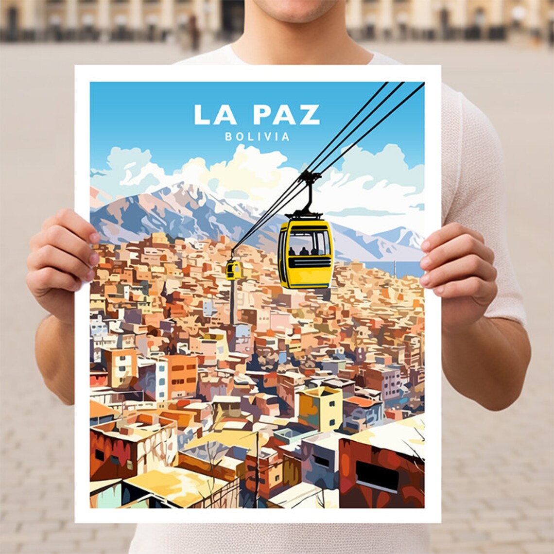 La Paz Bolivia Travel Poster, Latin America